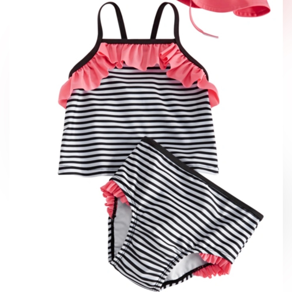 🌟3 for $19🌟 NWT Stripe and ruffle 6-9mo bikini